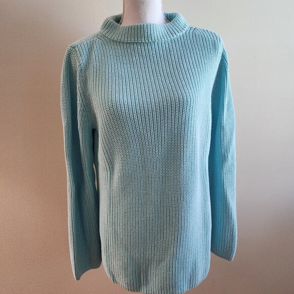 Talbots NWT Tiffany blue pullover crew, size L - Picture 1 of 6